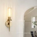 Retro bronzer textured clear glass wall light